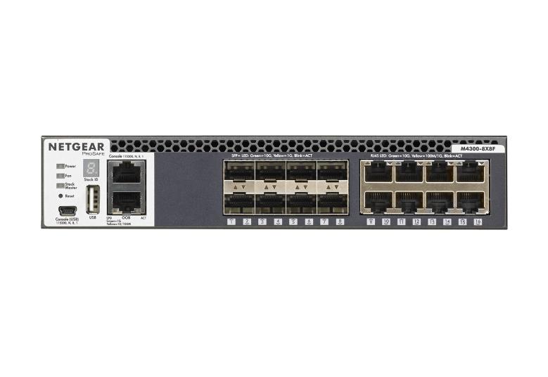 Netgear XSM4316S 8 Port Pro Safe 10G Fiber & 8-Port 10G Ethernet L3 Stackable Managed Switch