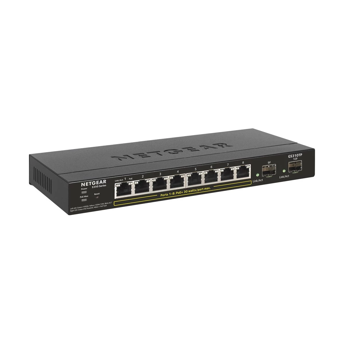 Netgear GS310TP 8-Port Gigabit PoE+ Ethernet Smart Managed Pro Desktop Switch with 2 SFP Ports