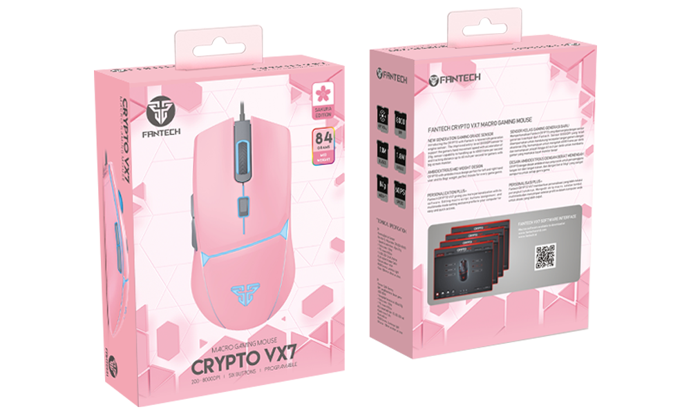 Fantech VX7 Crypto Sakura Edition 6 Button USB Gaming Mouse